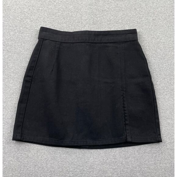 Lioness Lola Mini Skirt Small Black Cotton Blend High Waist Side Slit Going Out - Picture 1 of 10
